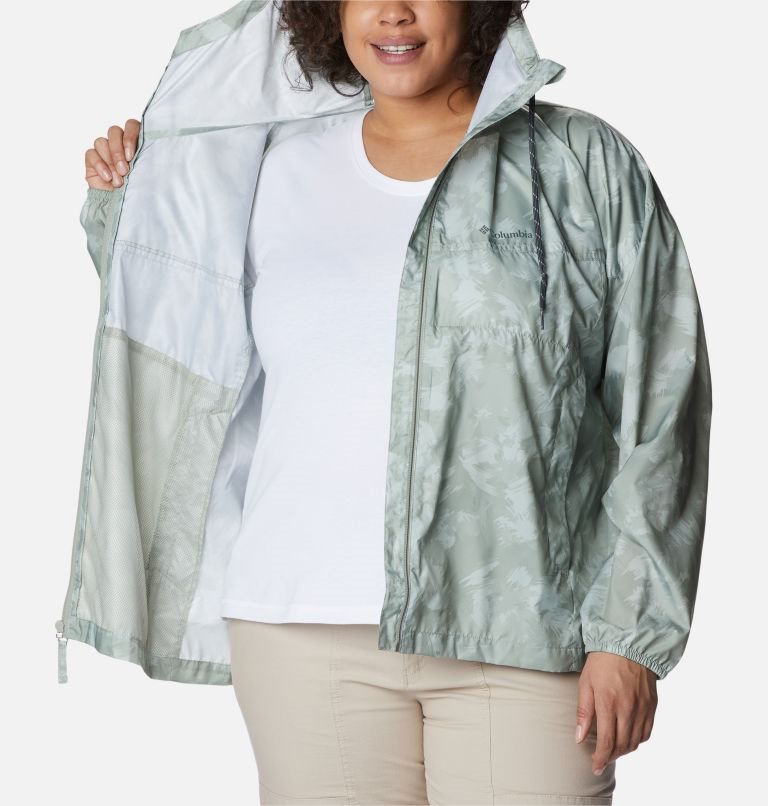 Columbia Flash Challenger Novelty Windbreaker Jakke Dame Olivengrønne | Plus Size 17935T